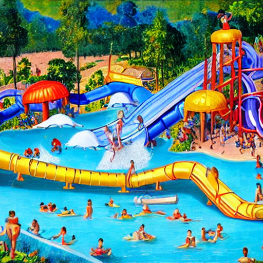 AI Art - A waterpark Images