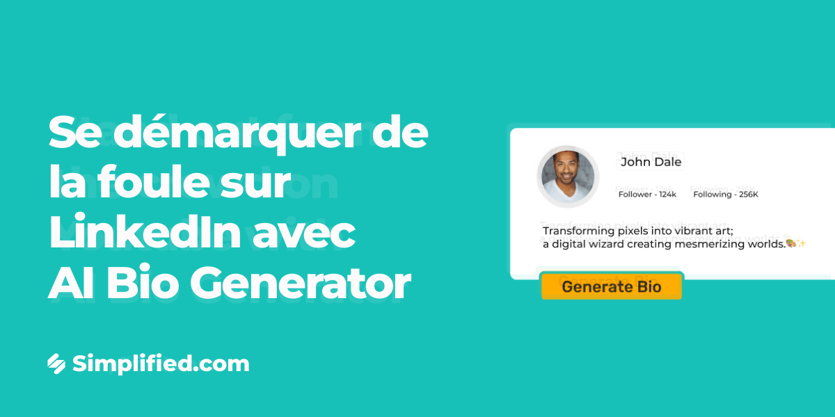 Bio Generator gratuit LinkedIn - Écrivez Bio Captive LinkedIn en 1 Click