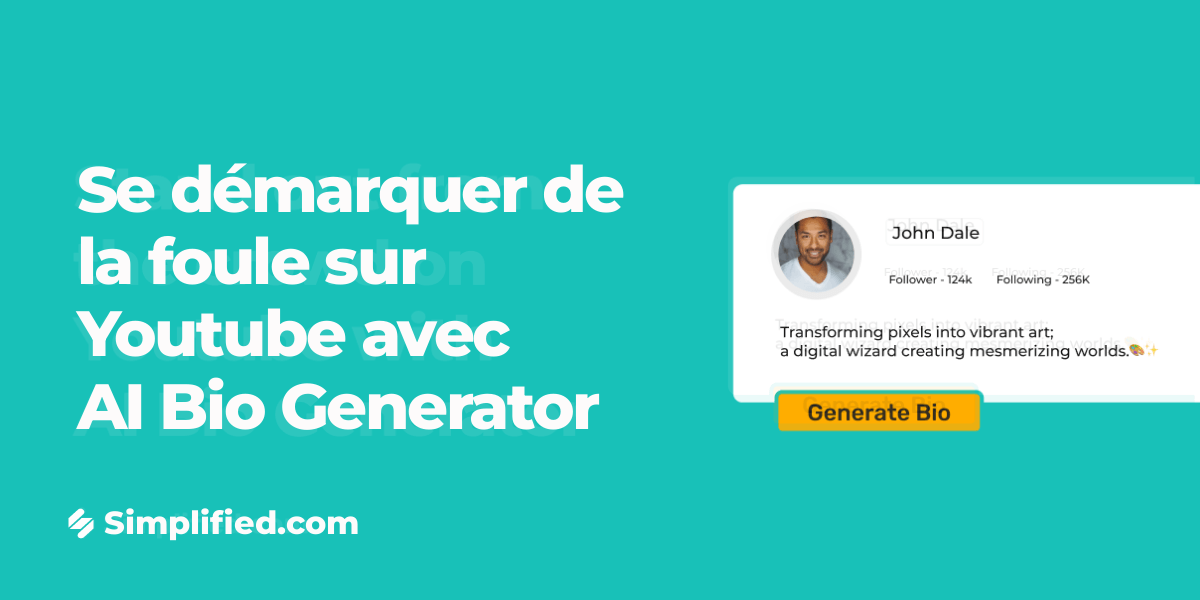 Bio YouTube gratuit - Écrivez Bio YouTube captif en 1 clic