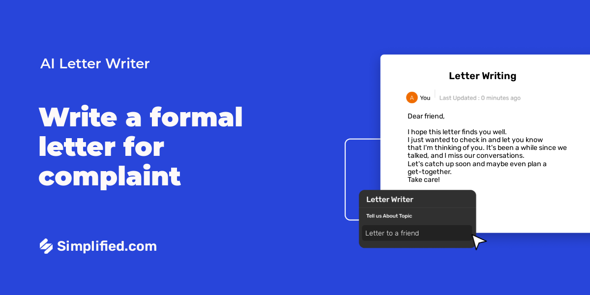 Write Formal Letter For Complaint In Seconds