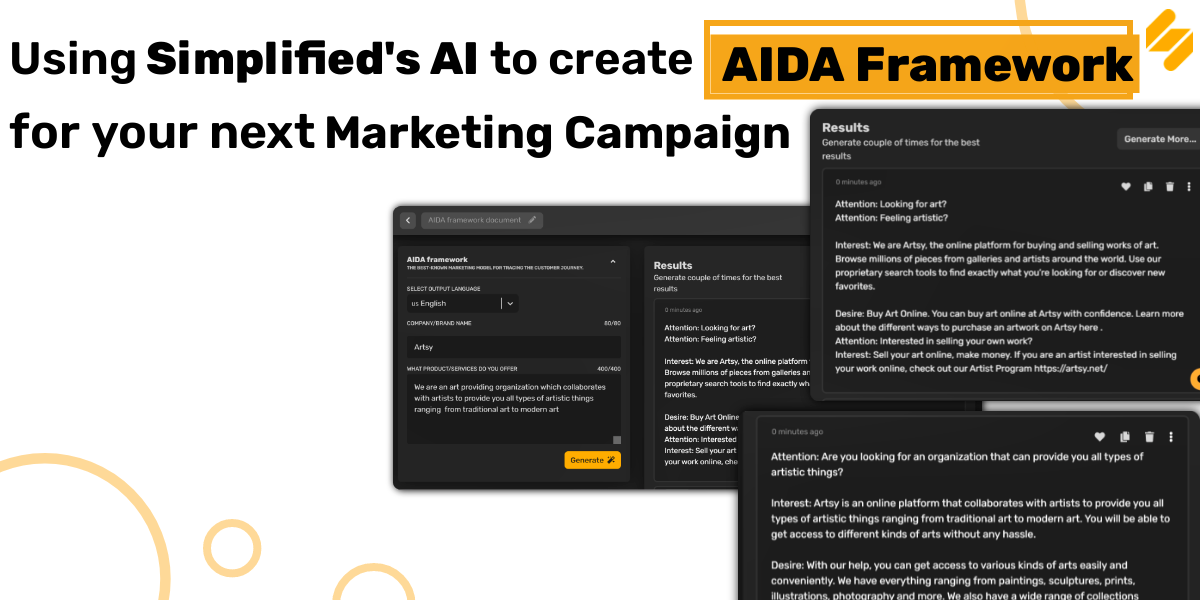Using Simplified’s AI To Create AIDA Framework For Your Next Marketing Campaign