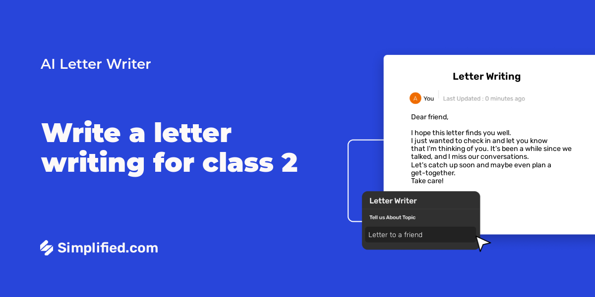 Letter Writing For Class 2 In Hindi