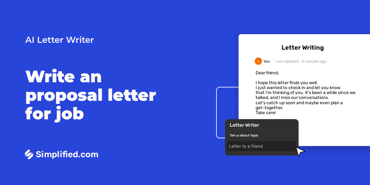 Write proposal letter for job in seconds