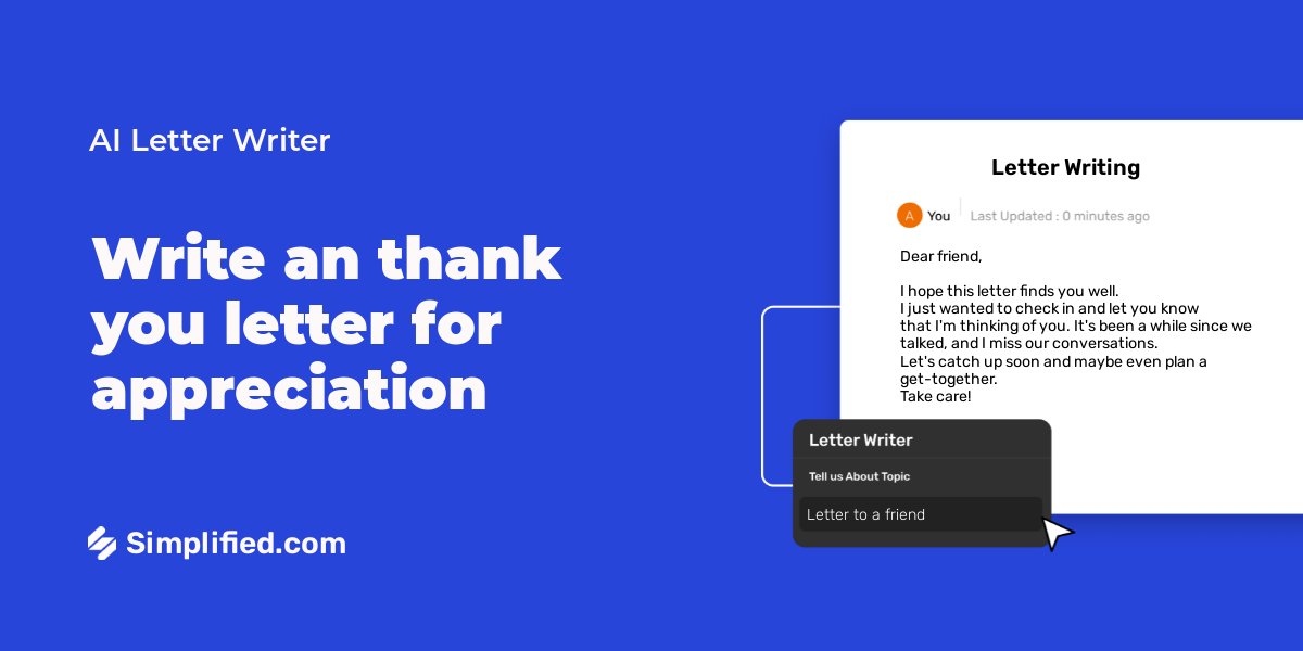 Write thank you letter for appreciation in seconds