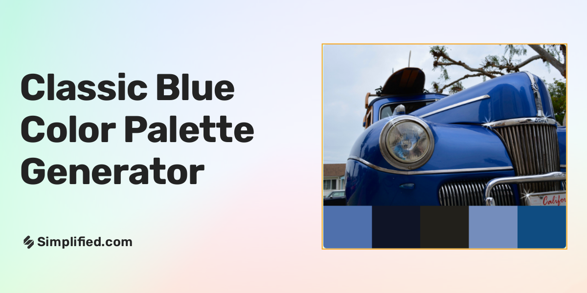 Generate classic blue color palette in seconds